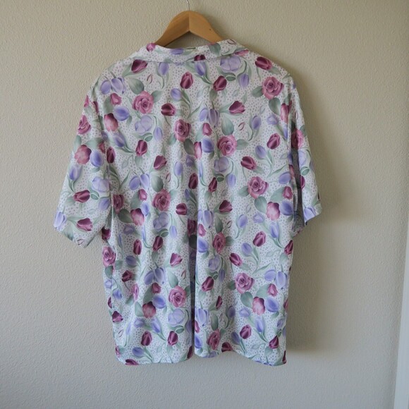 BLAIR Floral Flouncy Top Sz 2X Button Down Lounge Wear Button Down - Picture 3 of 8